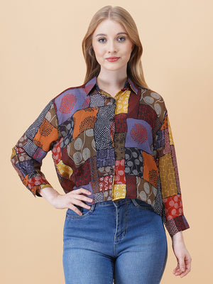 Back Slit Crop Spegiti Shirt