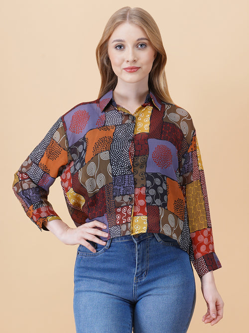 Back Slit Crop Spegiti Shirt