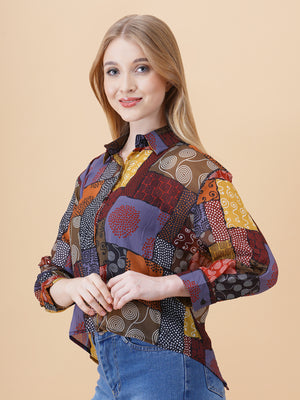 Back Slit Crop Spegiti Shirt