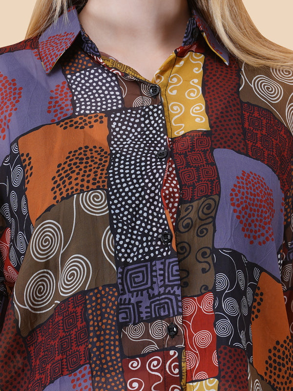 Back Slit Crop Spegiti Shirt