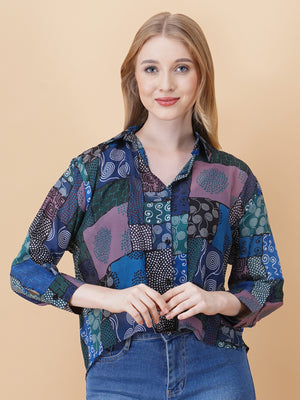 Back Slit Crop Spegiti Shirt