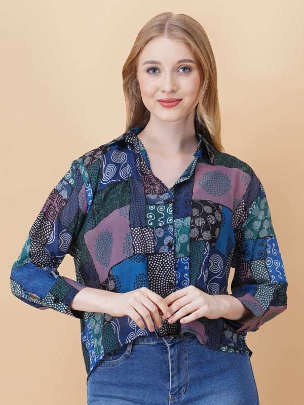 Back Slit Crop Spegiti Shirt