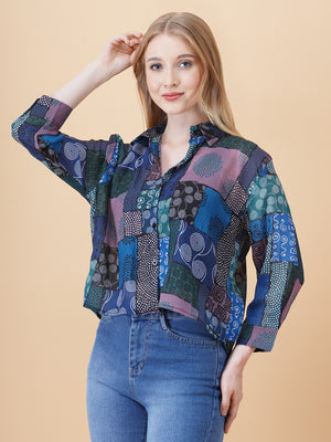 Back Slit Crop Spegiti Shirt