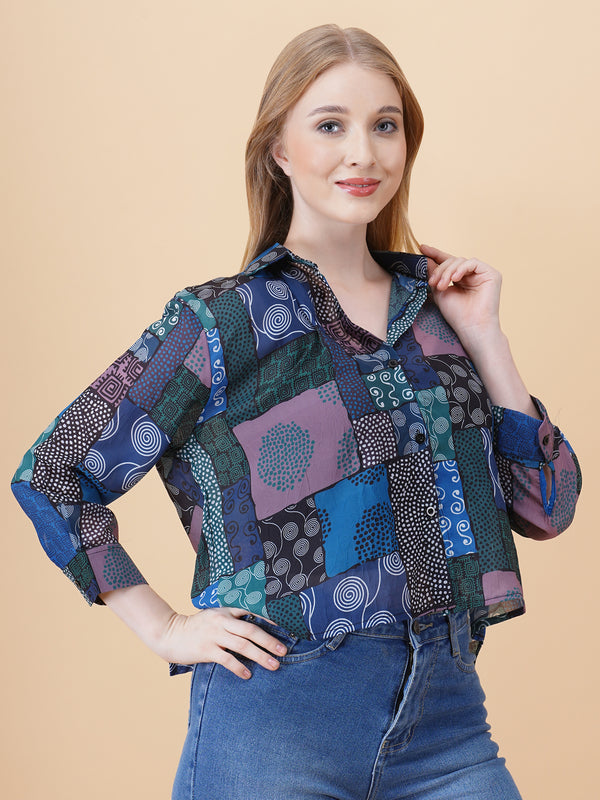 Back Slit Crop Spegiti Shirt