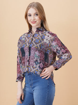 Back Slit Crop Spegiti Shirt