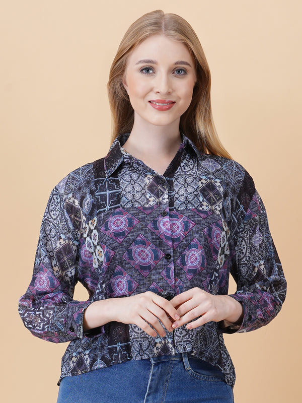 Back Slit Crop Spegiti Shirt