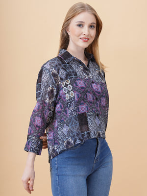 Back Slit Crop Spegiti Shirt