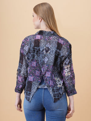 Back Slit Crop Spegiti Shirt