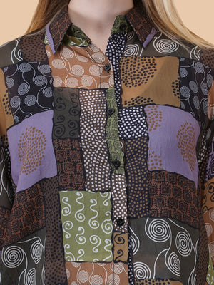 Back Slit Crop Spegiti Shirt