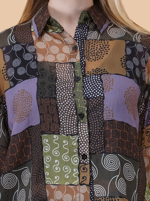 Back Slit Crop Spegiti Shirt