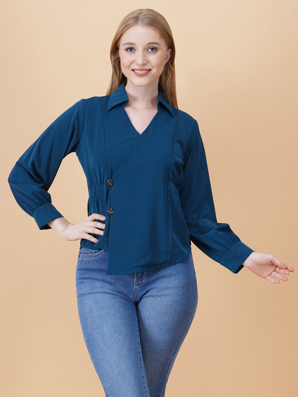 Overlap Pullover Blouse