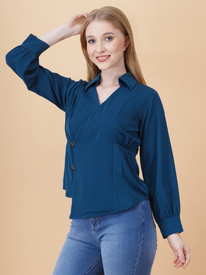 Overlap Pullover Blouse