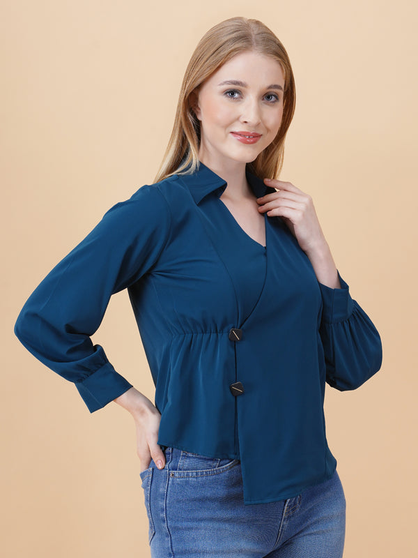 Overlap Pullover Blouse