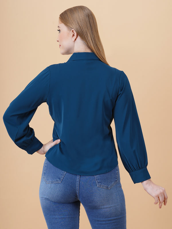 Overlap Pullover Blouse