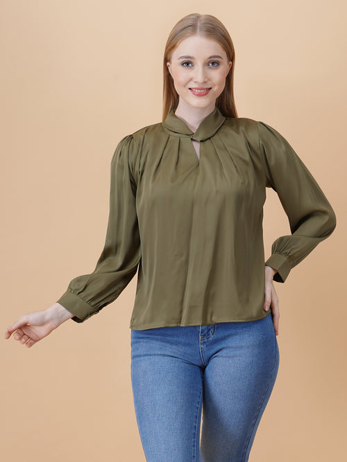 Satin Twist Neck Top