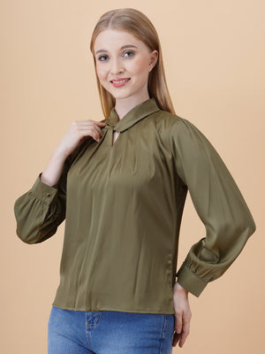 Satin Twist Neck Top