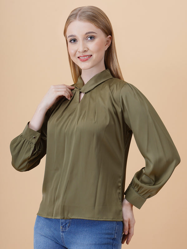 Satin Twist Neck Top