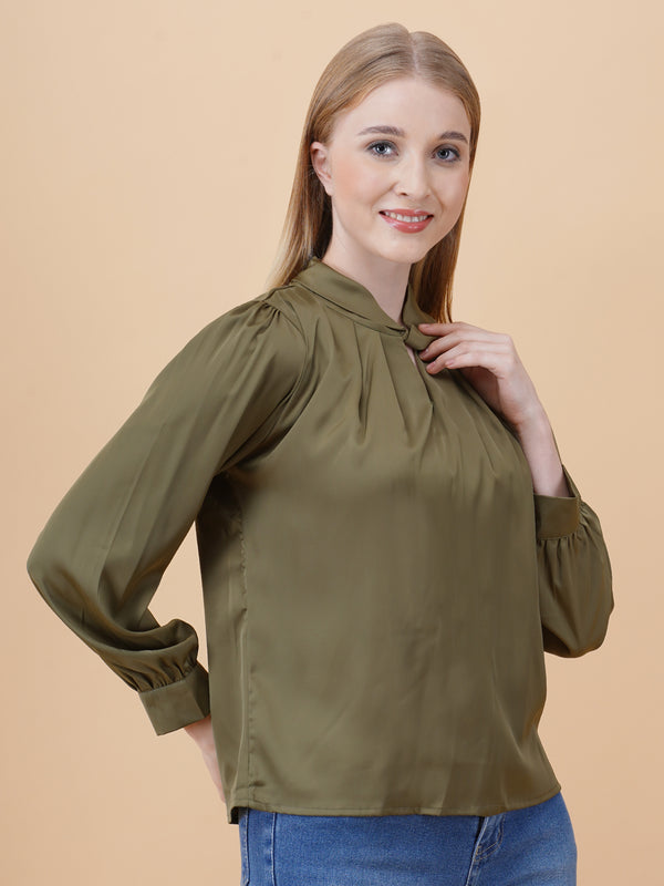 Satin Twist Neck Top