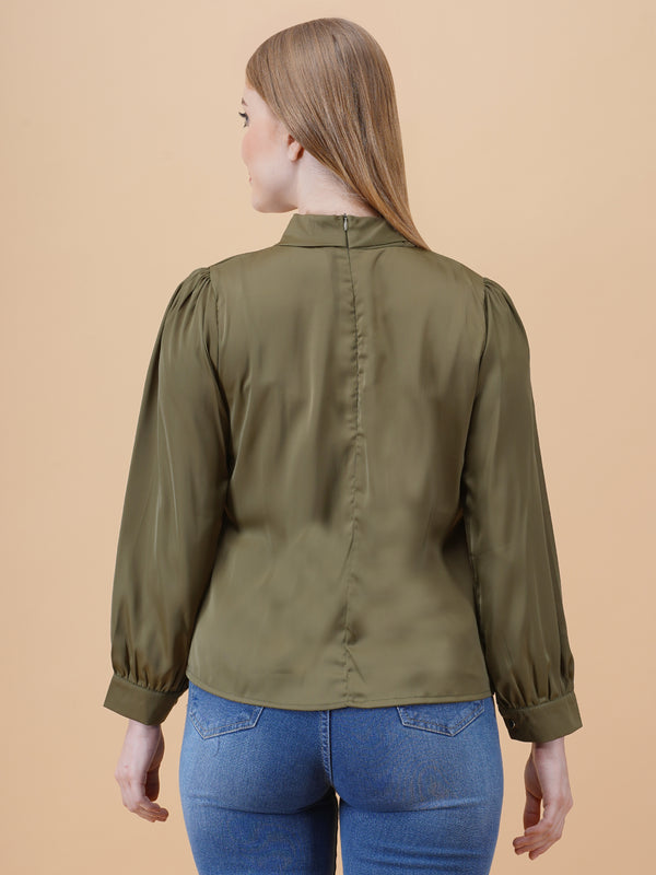 Satin Twist Neck Top