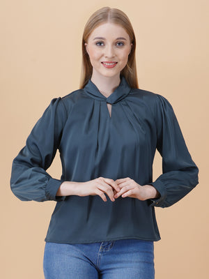 Satin Twist Neck Top