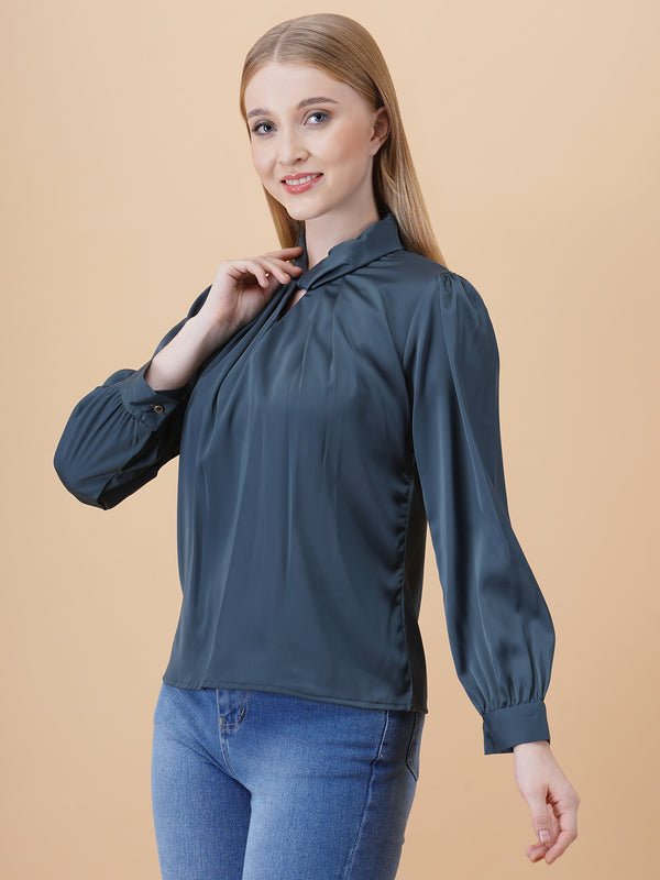 Satin Twist Neck Top