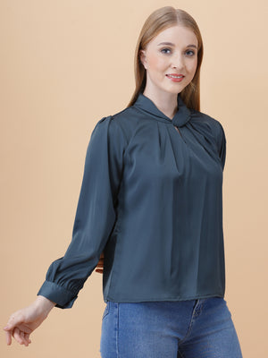 Satin Twist Neck Top