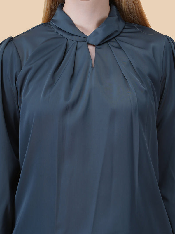 Satin Twist Neck Top