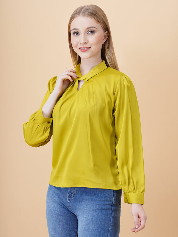Satin Twist Neck Top