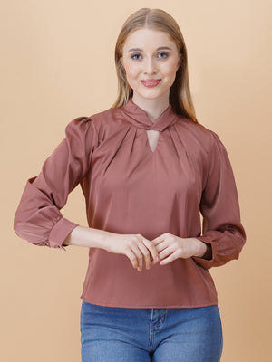 Satin Twist Neck Top