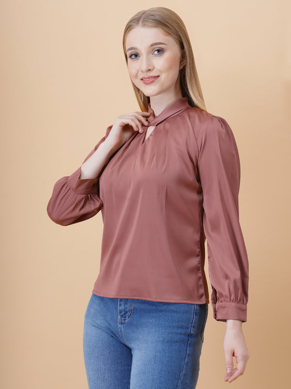 Satin Twist Neck Top