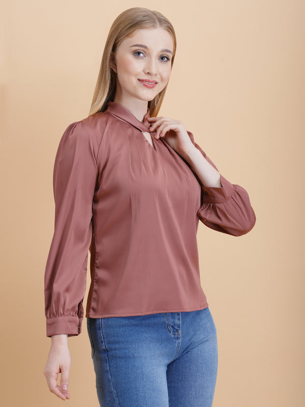 Satin Twist Neck Top