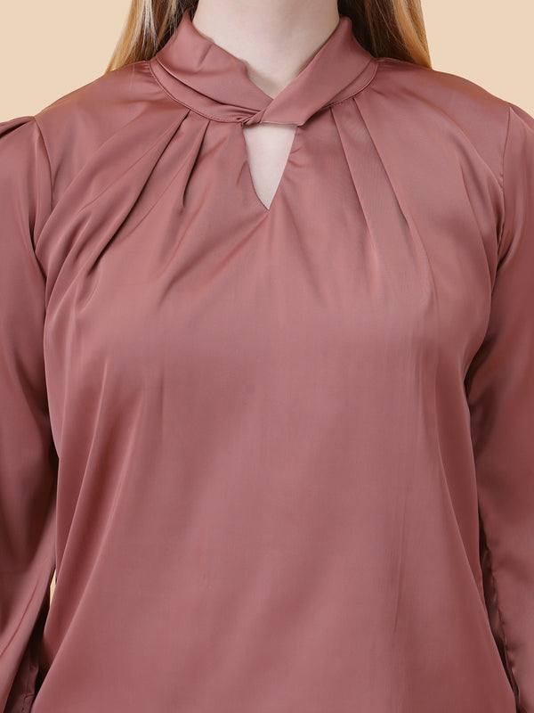 Satin Twist Neck Top