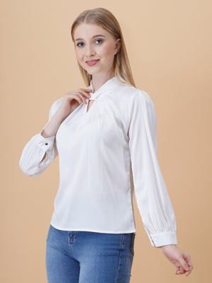 Satin Twist Neck Top