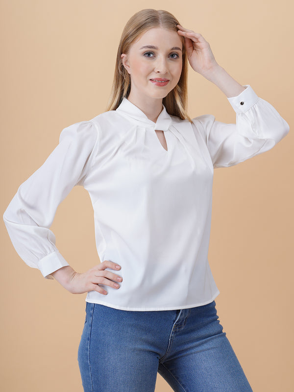 Satin Twist Neck Top