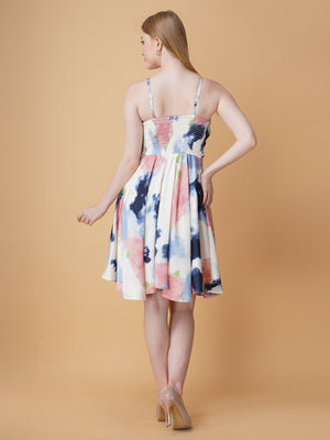 Tie & Dye Cowl Neck Strap Dress