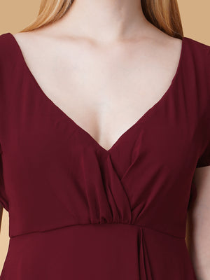 V Neck Ruffle Maxi Dress