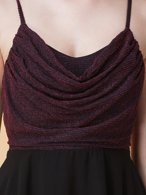 Embellished Cowl Neck Strap Dress