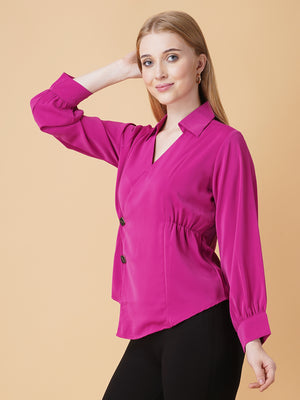 Overlap Pullover Blouse
