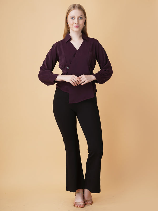 Overlap Pullover Blouse