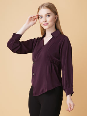 Overlap Pullover Blouse