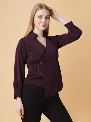 Overlap Pullover Blouse