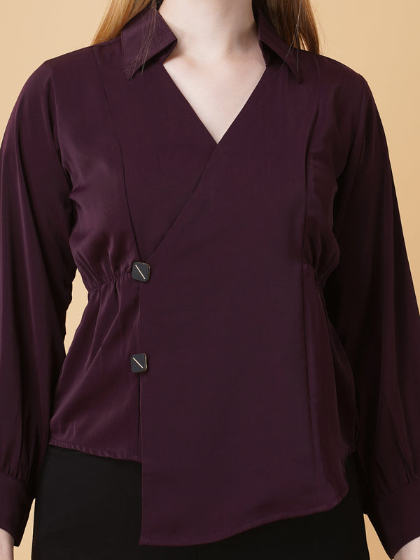 Overlap Pullover Blouse