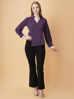 Overlap Pullover Blouse