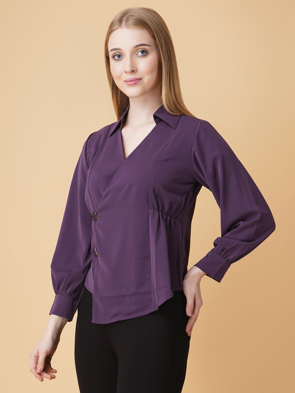 Overlap Pullover Blouse