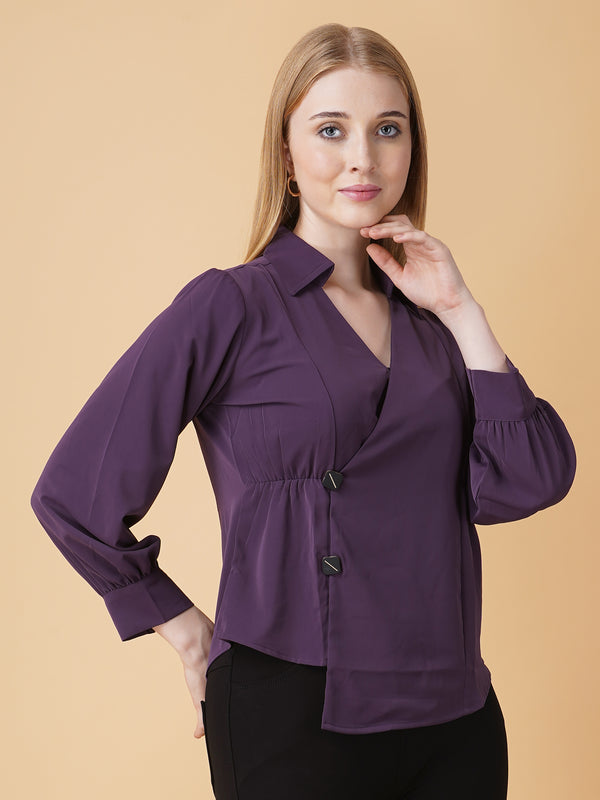 Overlap Pullover Blouse