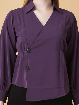 Overlap Pullover Blouse