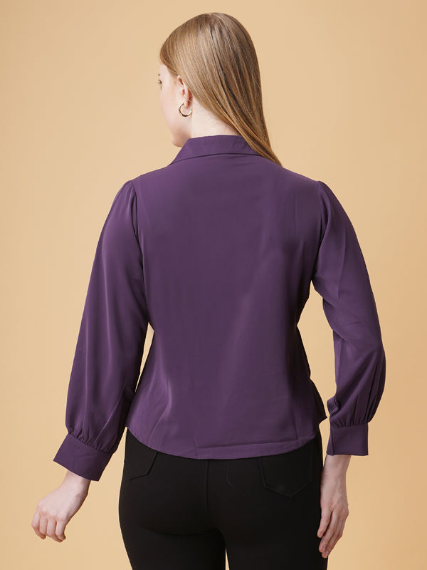 Overlap Pullover Blouse