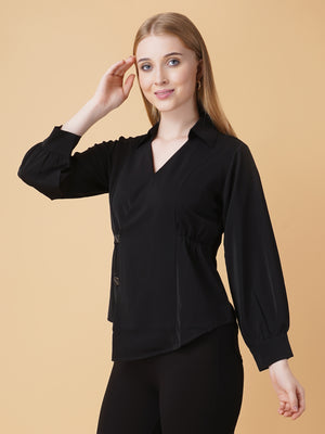 Overlap Pullover Blouse