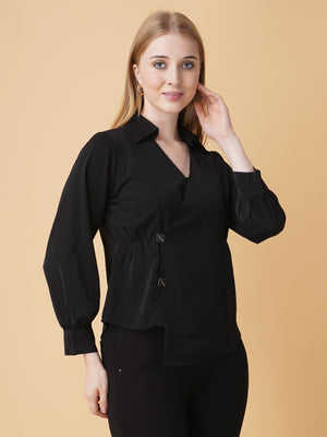 Overlap Pullover Blouse