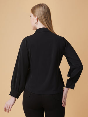 Overlap Pullover Blouse